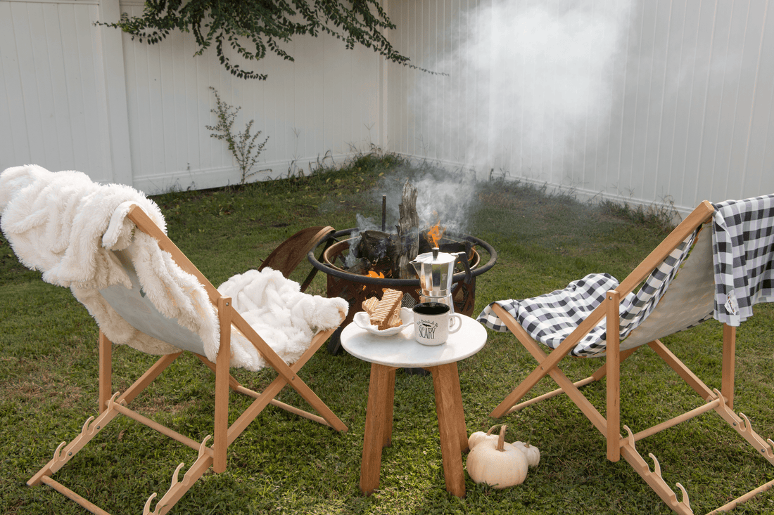 Cozy up around the Fire Pit | Mulled Cider | Fall Evenings