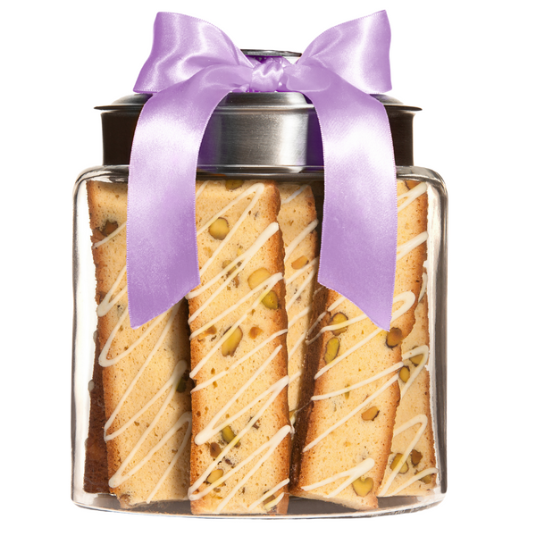 White Chocolate Lemon Pistachio Biscotti