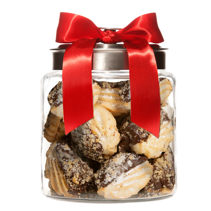 Valentine's Day Cookie Gift Jar - Dark Chocolate Hazelnut Cookies