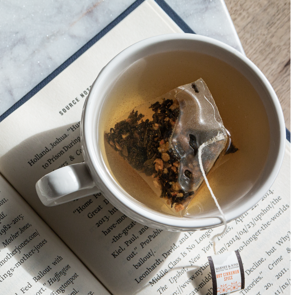 Harney and Sons silken tea sachets steeping