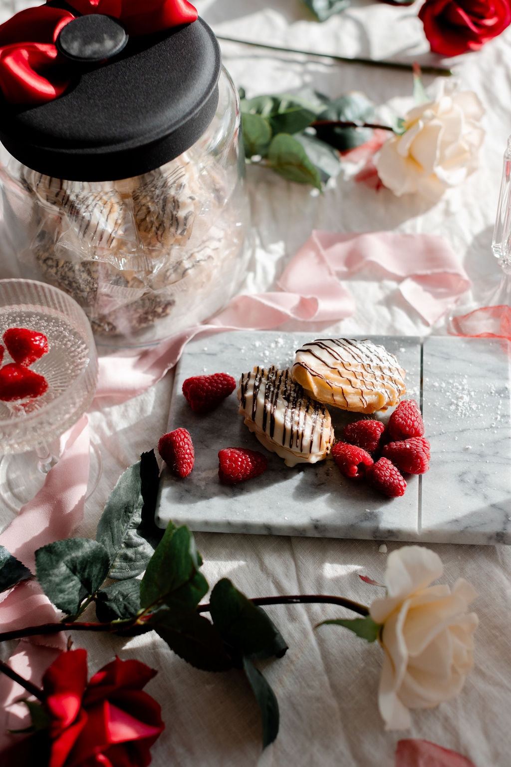 Valentine's Day Cookie Gift Jar - White Chocolate Raspberry Cookies